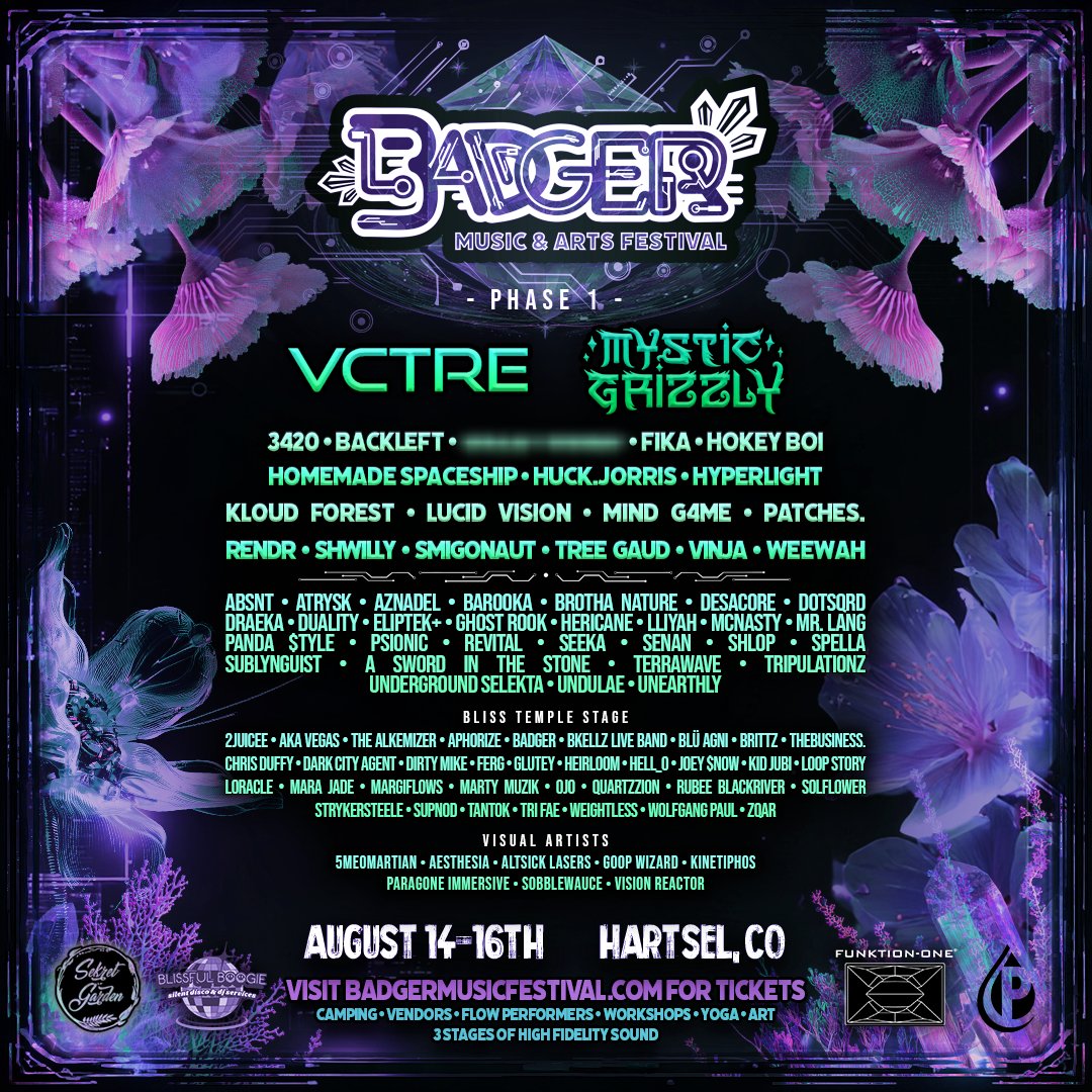 Badger Music & Arts Festival 2026 Phase 1 Lineup